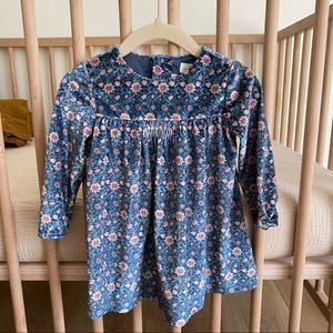 ZARA Baby Girl Velvet Floral Long Sleeve Dress